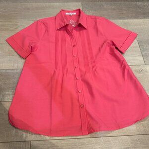 TRAVELSMITH SIZE SMALL  PINK SHORT SLEEVE BUTTON SHIRT NEW